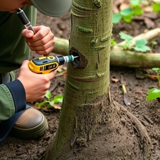 树干钻孔注药防治虫害的操作方法